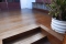 Freshly sanded and oiled hardwood deck